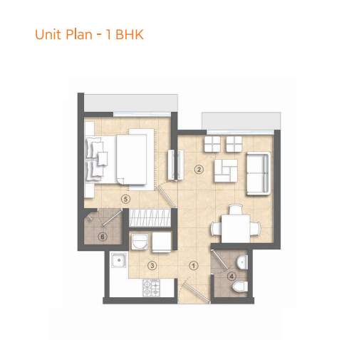 Crown Kolshet Thane 2BHK Plan